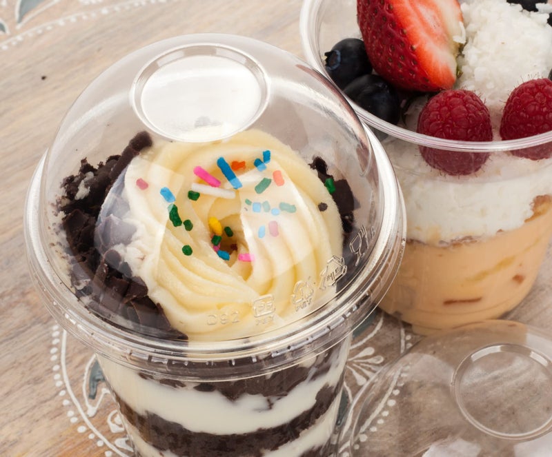 Golden Apple Cup series, 12oz-50sets Plastic clear cups with Dome lid no hole - Image 5